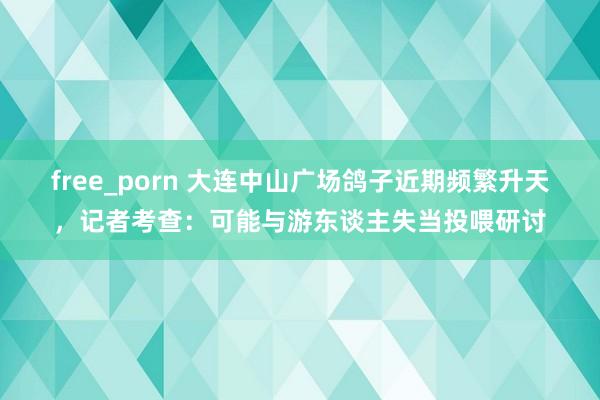 free_porn 大连中山广场鸽子近期频繁升天，记者考查：可能与游东谈主失当投喂研讨