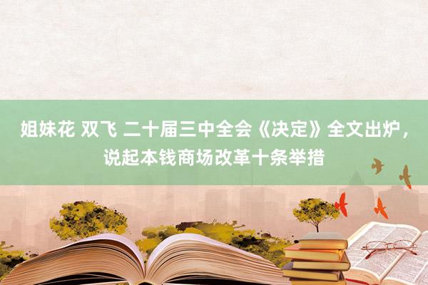 姐妹花 双飞 二十届三中全会《决定》全文出炉，说起本钱商场改革十条举措