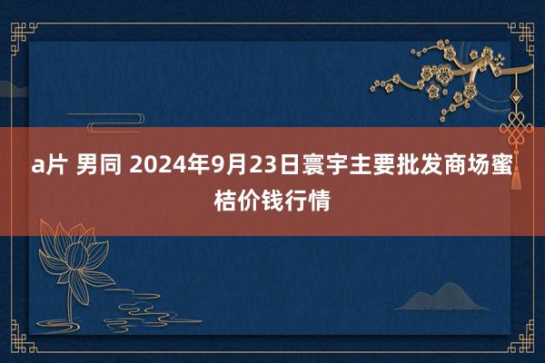 a片 男同 2024年9月23日寰宇主要批发商场蜜桔价钱行情