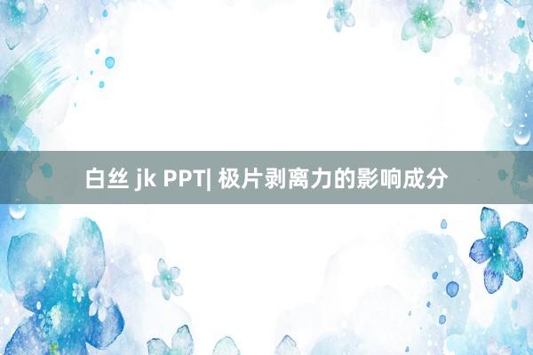 白丝 jk PPT| 极片剥离力的影响成分