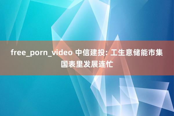 free_porn_video 中信建投: 工生意储能市集国表里发展连忙