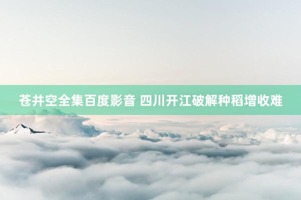 苍井空全集百度影音 四川开江破解种稻增收难