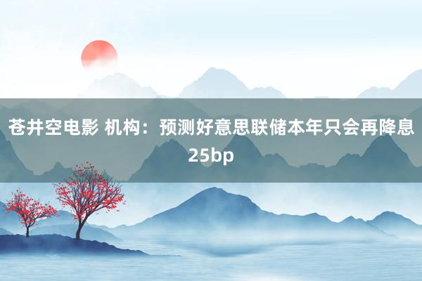 苍井空电影 机构：预测好意思联储本年只会再降息25bp