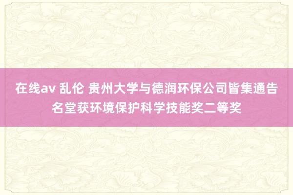 在线av 乱伦 贵州大学与德润环保公司皆集通告名堂获环境保护科学技能奖二等奖