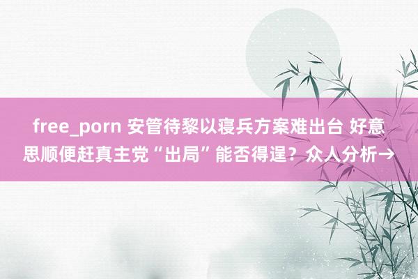 free_porn 安管待黎以寝兵方案难出台 好意思顺便赶真主党“出局”能否得逞？众人分析→