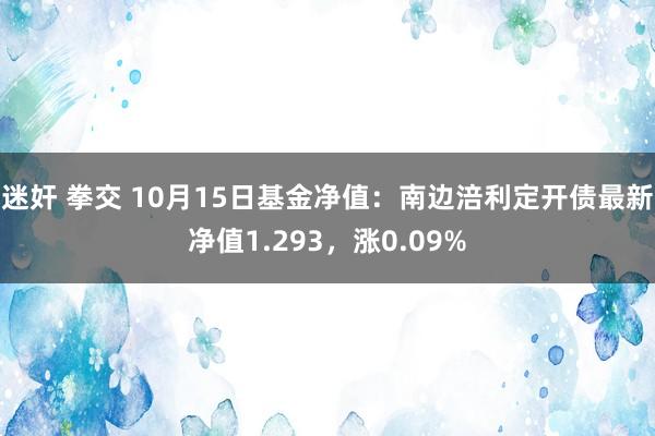 迷奸 拳交 10月15日基金净值：南边涪利定开债最新净值1.293，涨0.09%