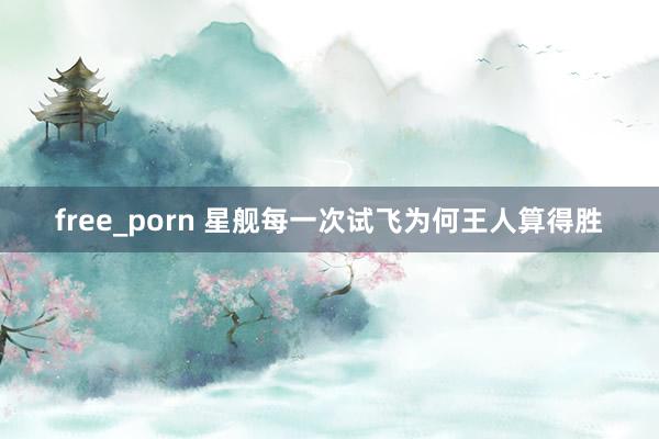 free_porn 星舰每一次试飞为何王人算得胜