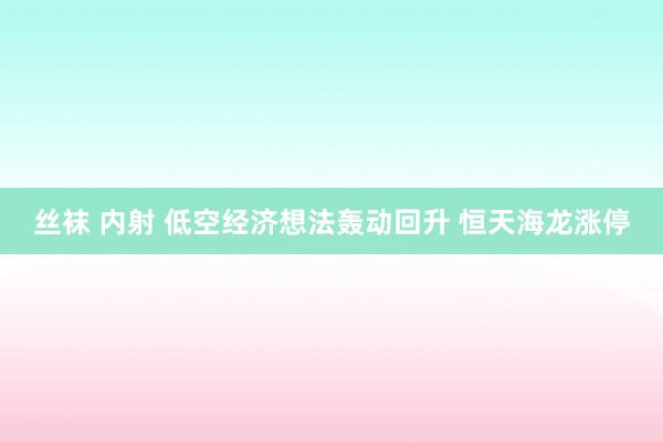 丝袜 内射 低空经济想法轰动回升 恒天海龙涨停