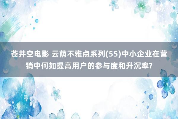 苍井空电影 云荫不雅点系列(55)中小企业在营销中何如提高用户的参与度和升沉率?