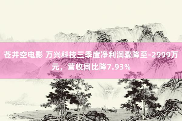 苍井空电影 万兴科技三季度净利润骤降至-2999万元，营收同比降7.93%