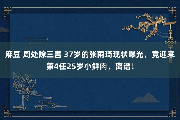 麻豆 周处除三害 37岁的张雨琦现状曝光，竟迎来第4任25岁小鲜肉，离谱！