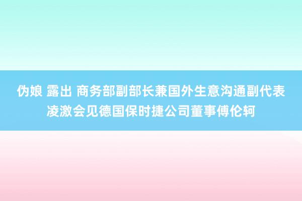 伪娘 露出 商务部副部长兼国外生意沟通副代表凌激会见德国保时捷公司董事傅伦轲