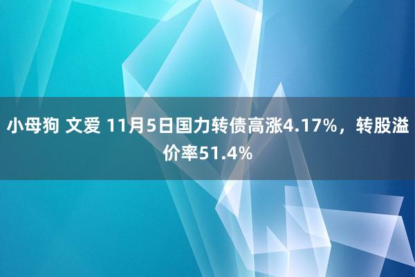 小母狗 文爱 11月5日国力转债高涨4.17%，转股溢价率51.4%