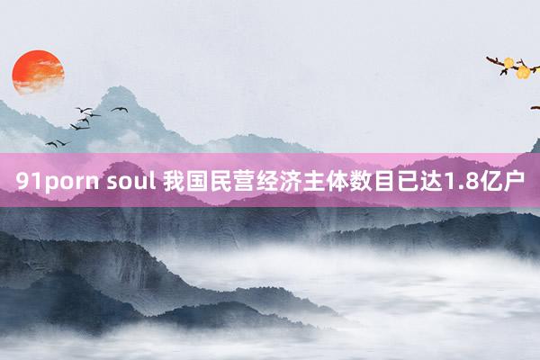 91porn soul 我国民营经济主体数目已达1.8亿户