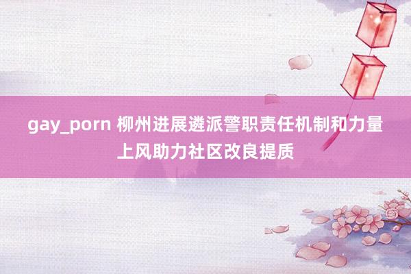 gay_porn 柳州进展遴派警职责任机制和力量上风助力社区改良提质