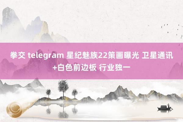 拳交 telegram 星纪魅族22策画曝光 卫星通讯+白色前边板 行业独一