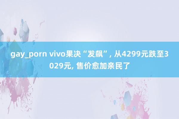 gay_porn vivo果决“发飙”， 从4299元跌至3029元， 售价愈加亲民了