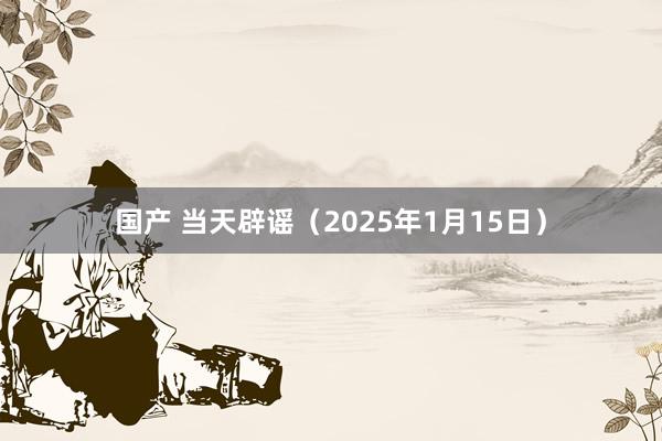 国产 当天辟谣（2025年1月15日）