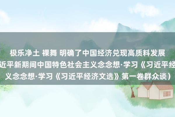 极乐净土 裸舞 明确了中国经济兑现高质料发展之路（深入学习贯彻习近平新期间中国特色社会主义念念想·学习《习近平经济文选》第一卷群众谈）